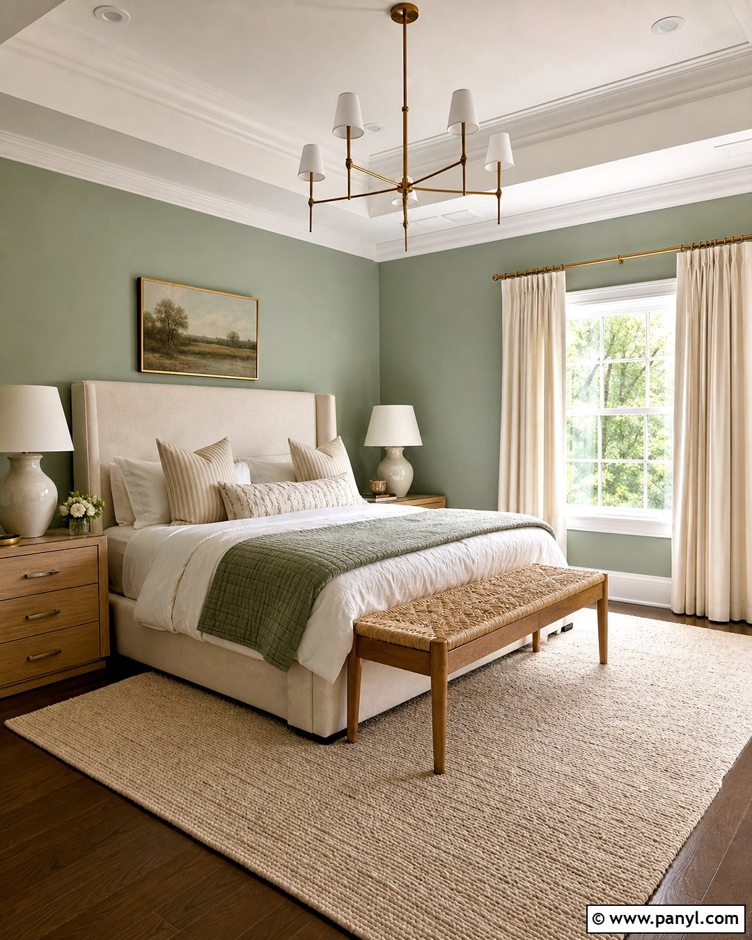Green And Cream Bedroom - 20 green color room ideas