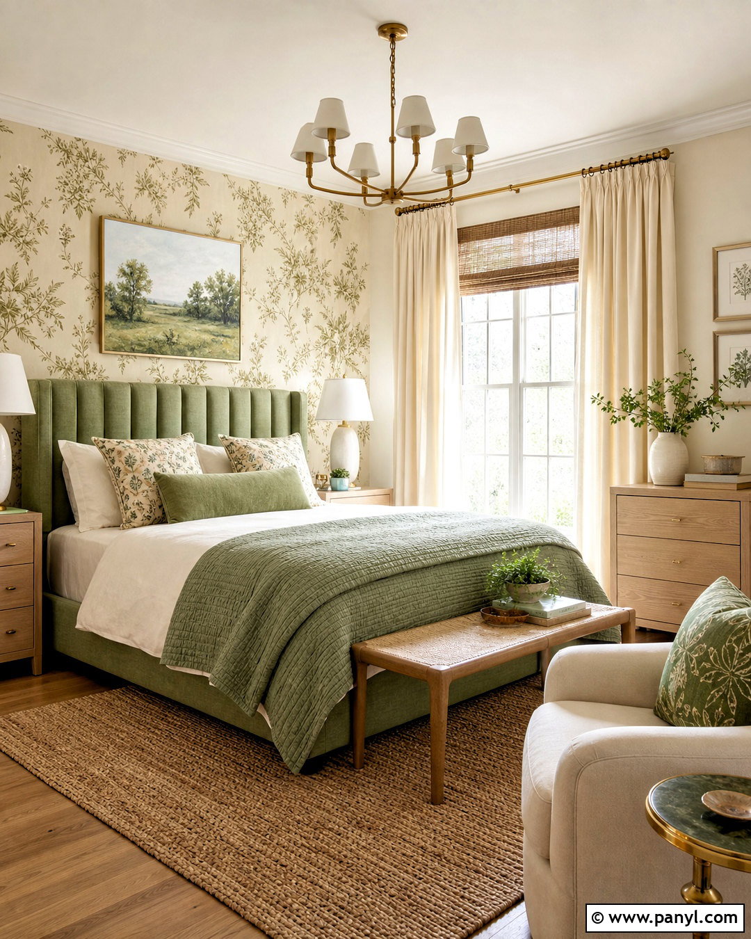Green And Cream Bedroom - 20 green rooms ideas