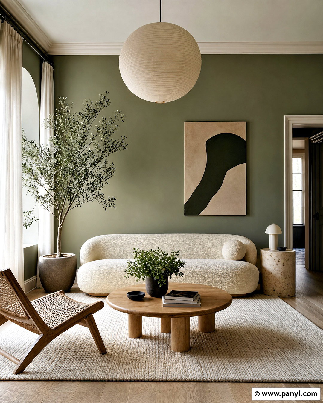 Green And Cream Organic Modern Room - 20 green room aesthetic ideas