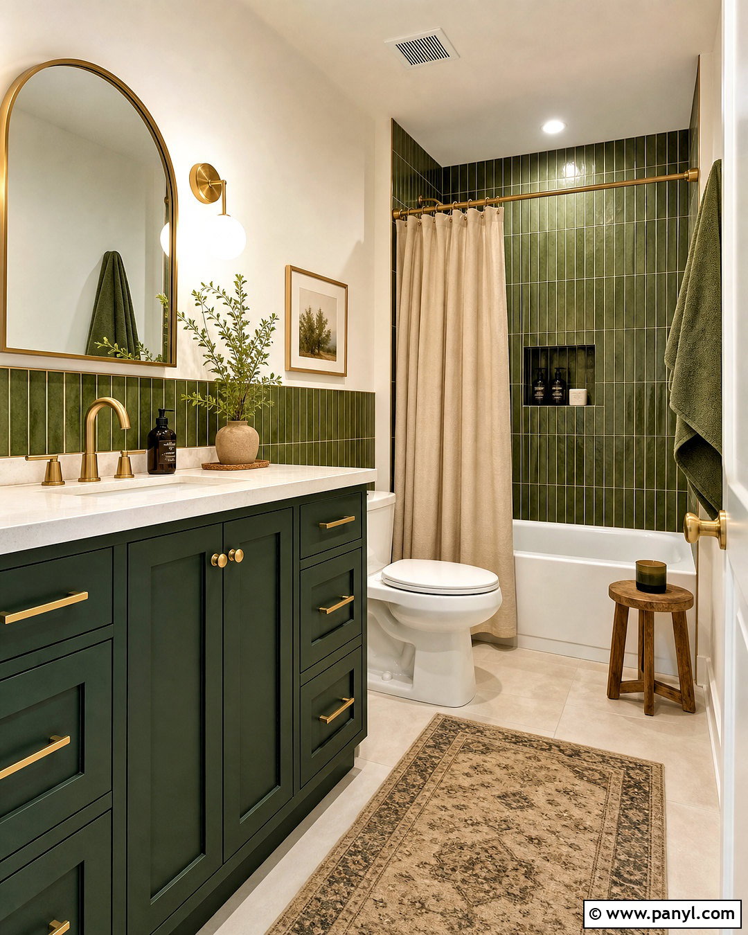 Green And Gold Bathroom - 20 green accent bathroom ideas