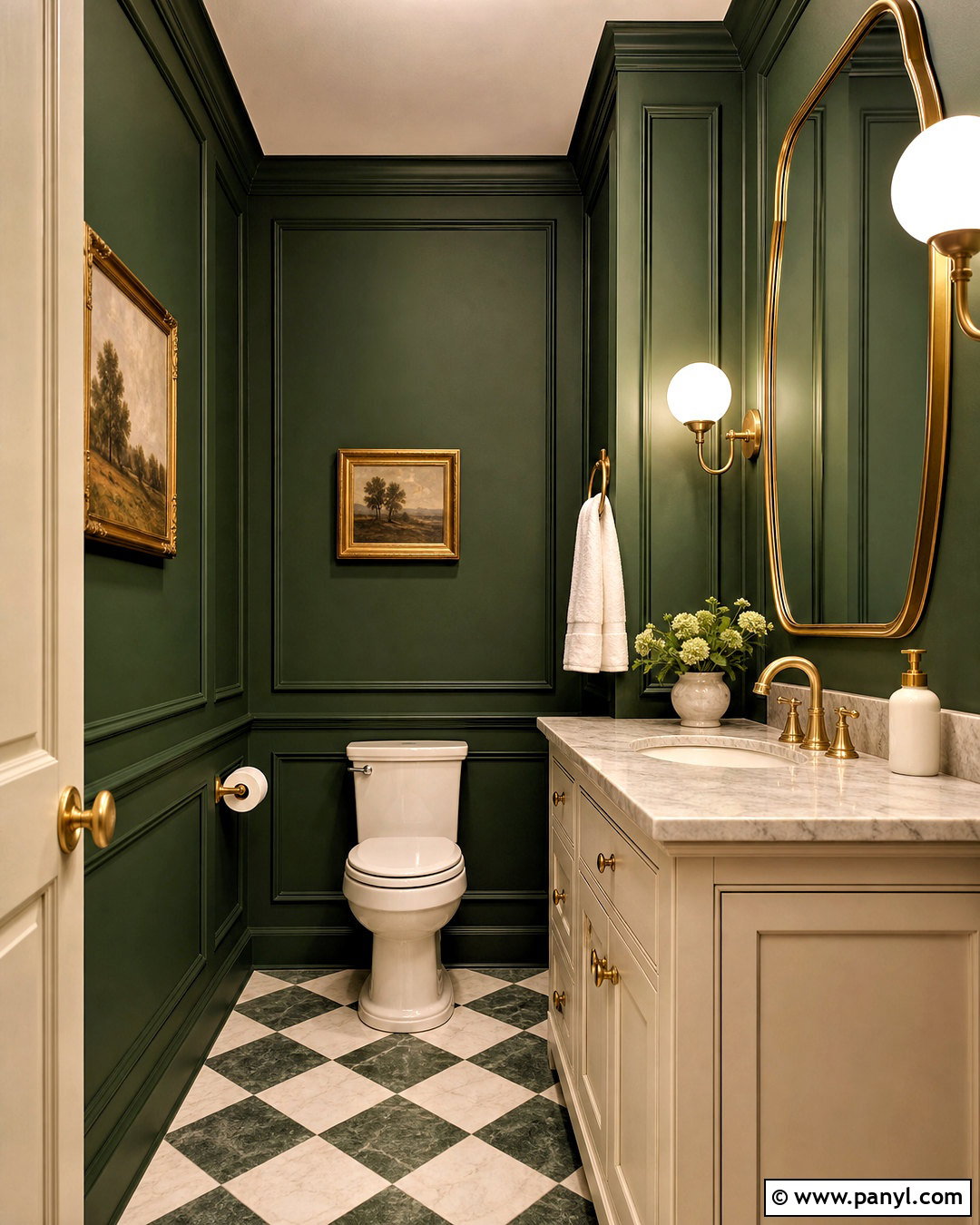 Green And Gold Powder Room - 20 green powder room ideas