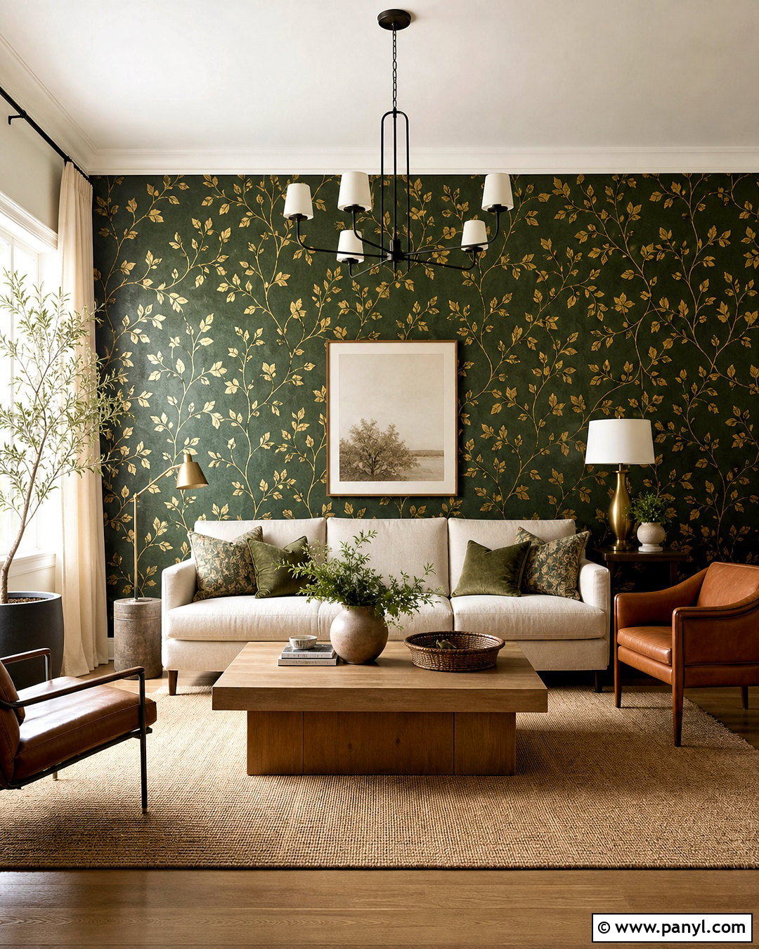 20 Gold Wallpaper Living Room Ideas for a Luxe Makeover