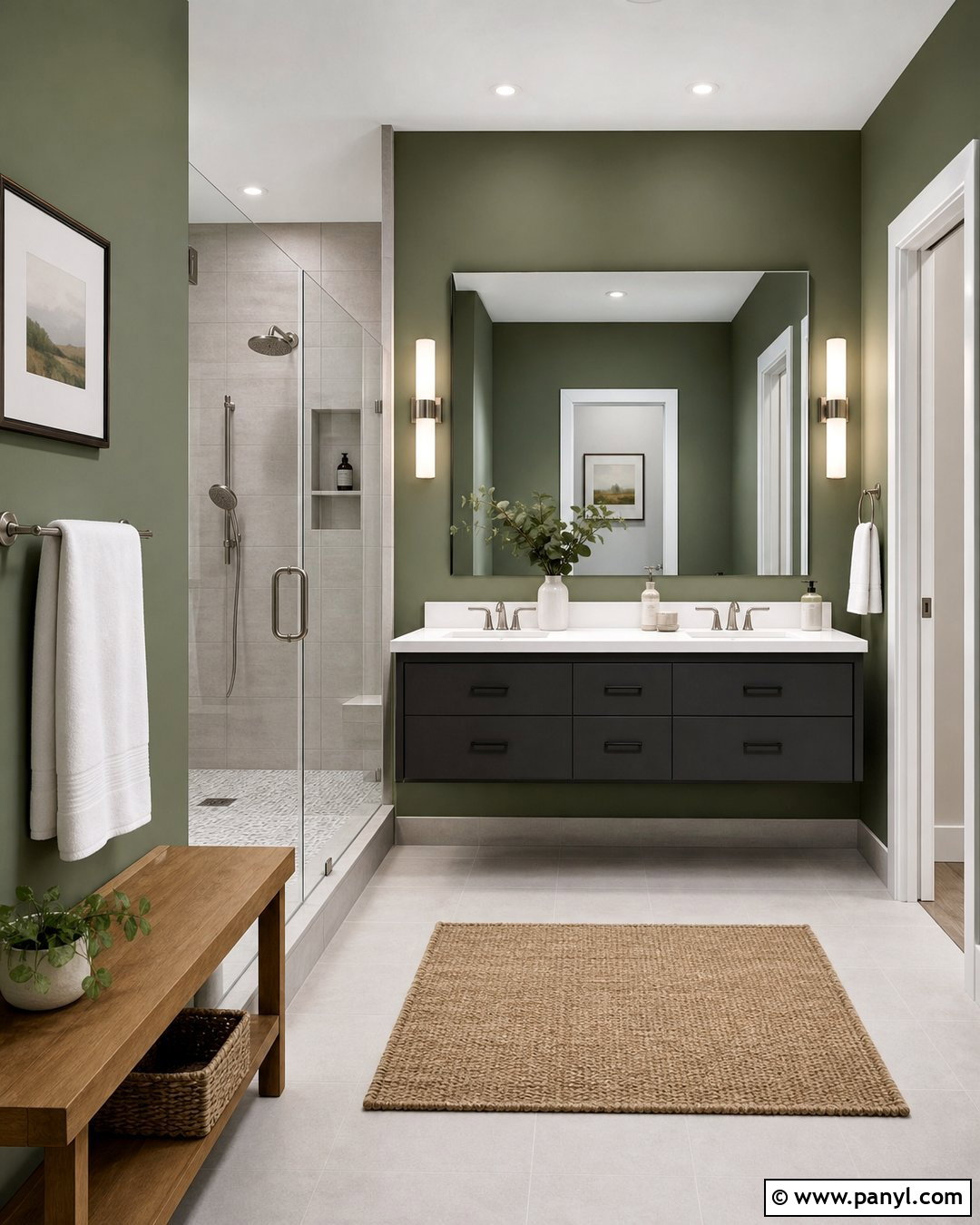 Green And Gray Bathroom Walls - 35 Green Bathroom Walls