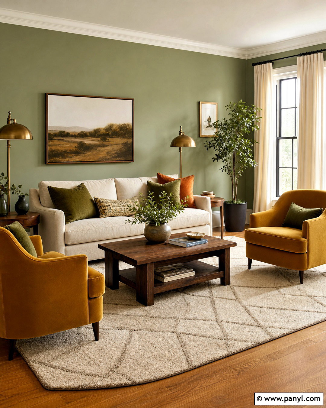 Green And Mustard Living Room - 20 green paint living room ideas