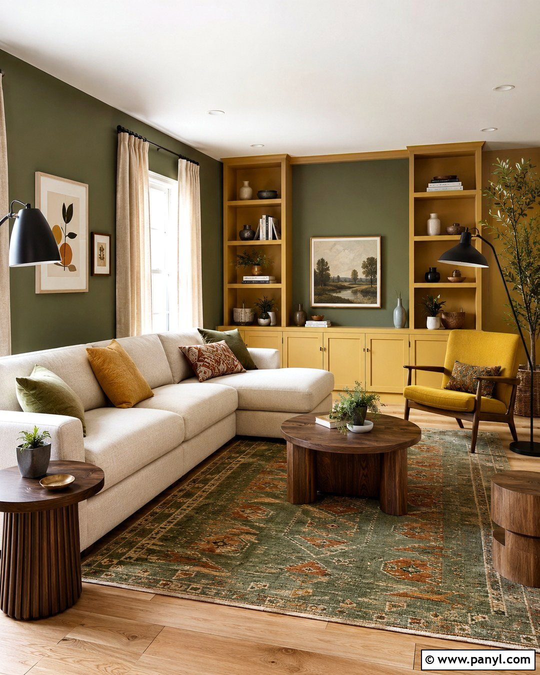 Green And Mustard Yellow Walls - 20 Wall Color Combination With Green Ideas