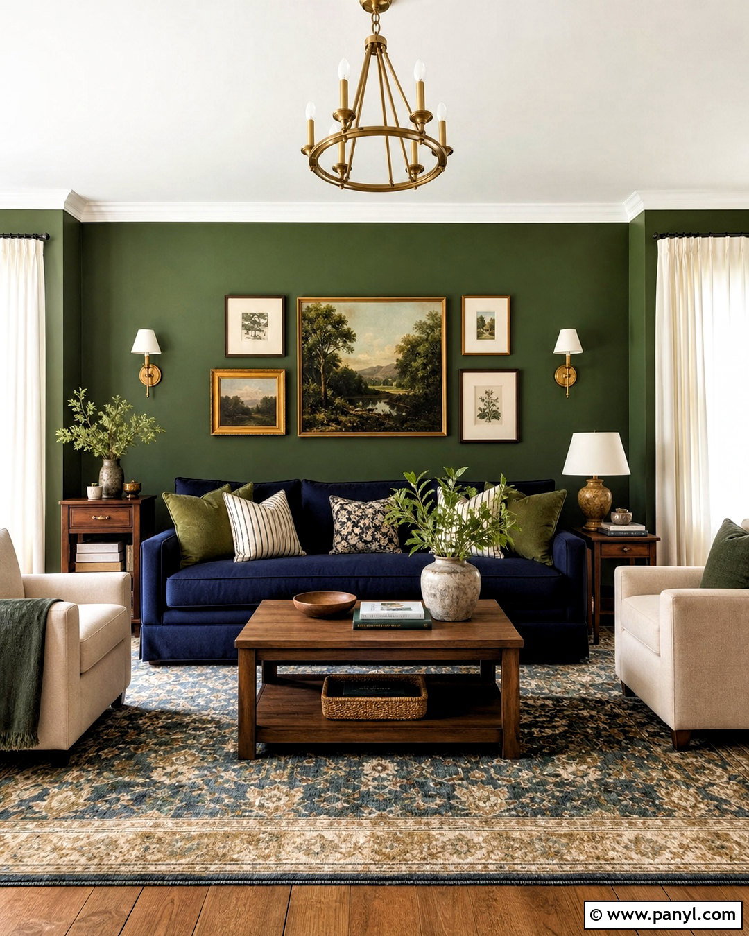 Green And Navy Living Room Walls - 20 green living room walls