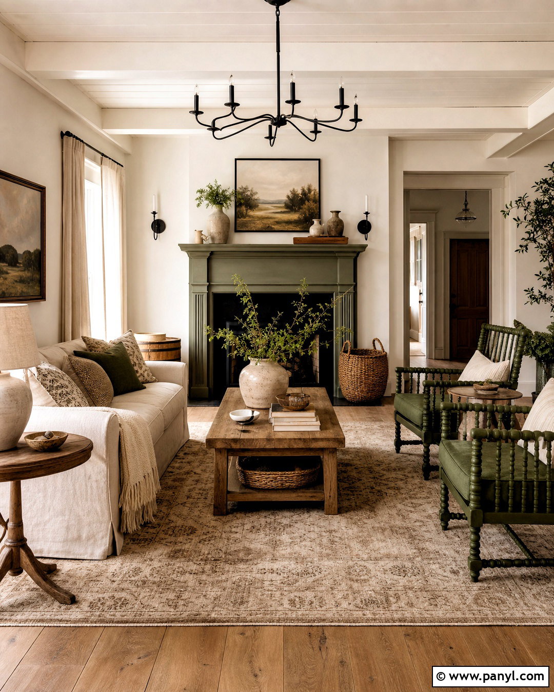Green And Neutral Farmhouse Living Room - 20 green and neutral living room ideas