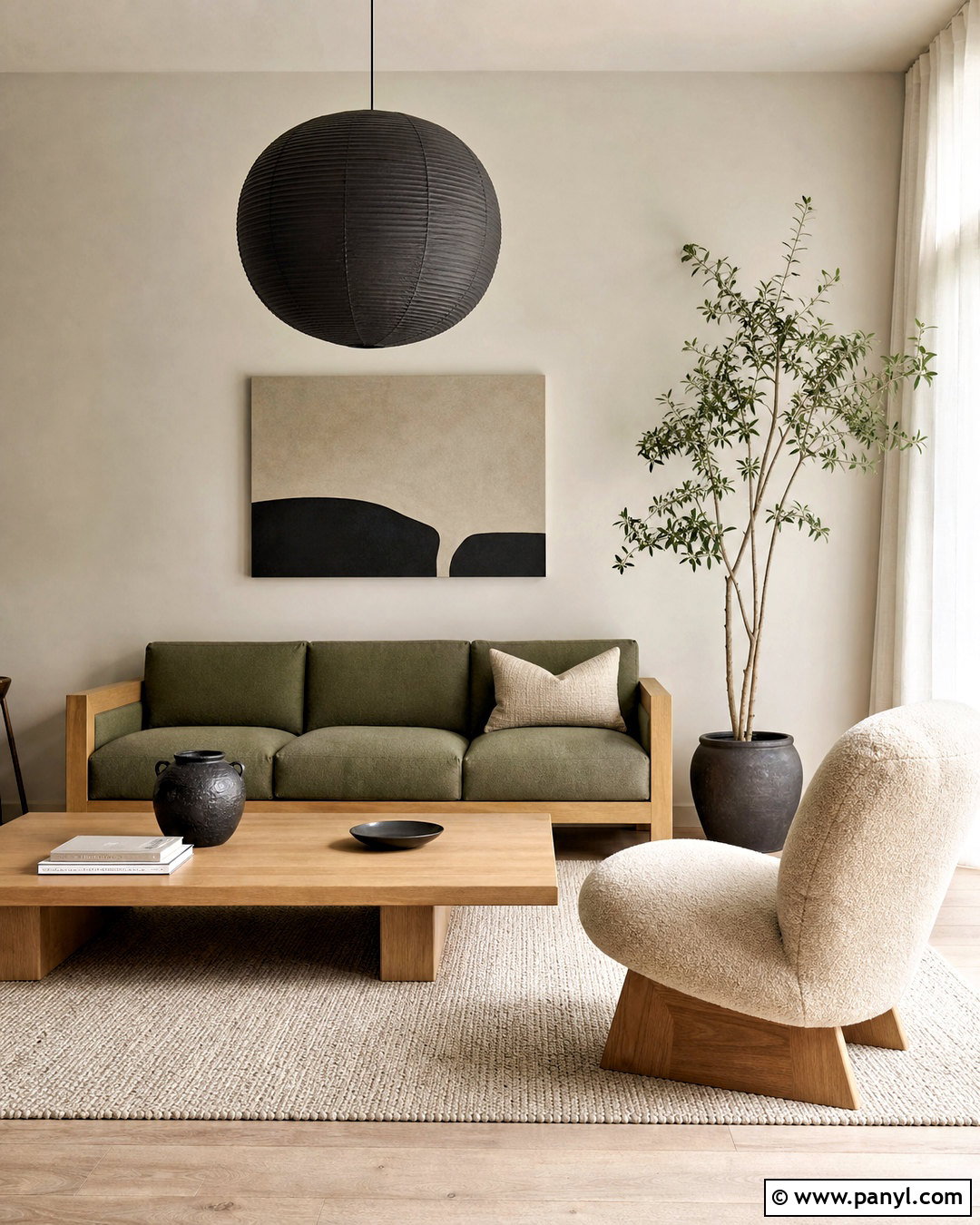 Green And Neutral Japandi Living Room - 20 green and neutral living room ideas
