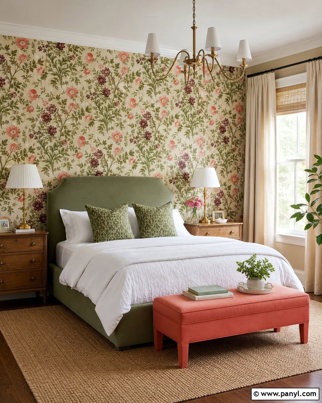 Green And Pink Floral Wallpaper - 40 Wallpaper Colour Ideas