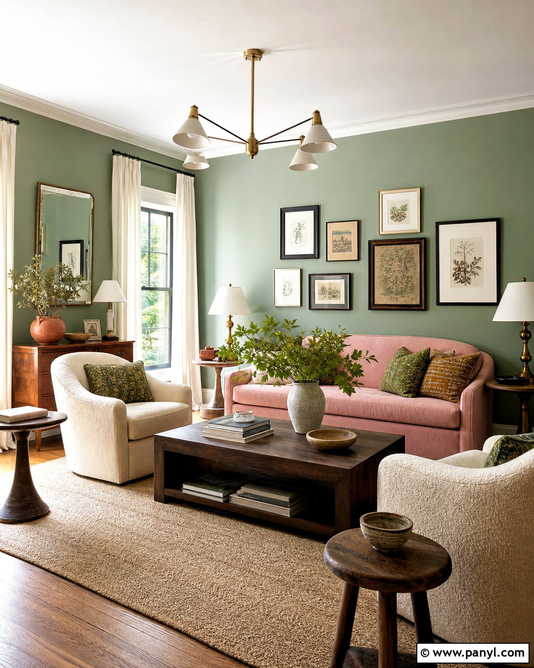 Green And Pink Living Room - 20 green interior paint ideas
