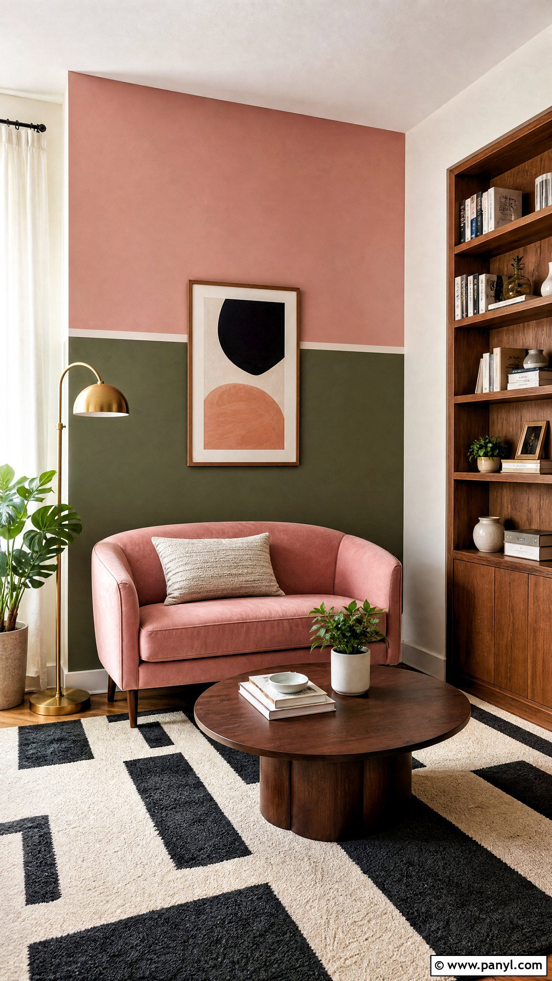 Green And Pink Two Tone Accent Wall - 20 2 tone accent wall ideas