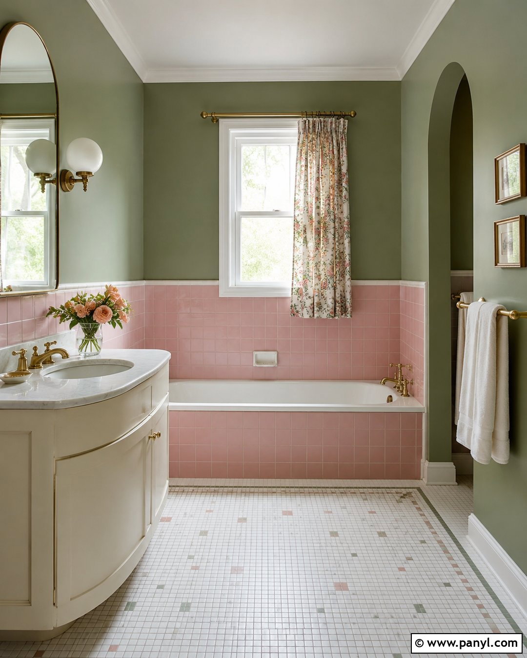 Green And Pink Vintage Bathroom - 20 Vintage Bathroom With Green Walls