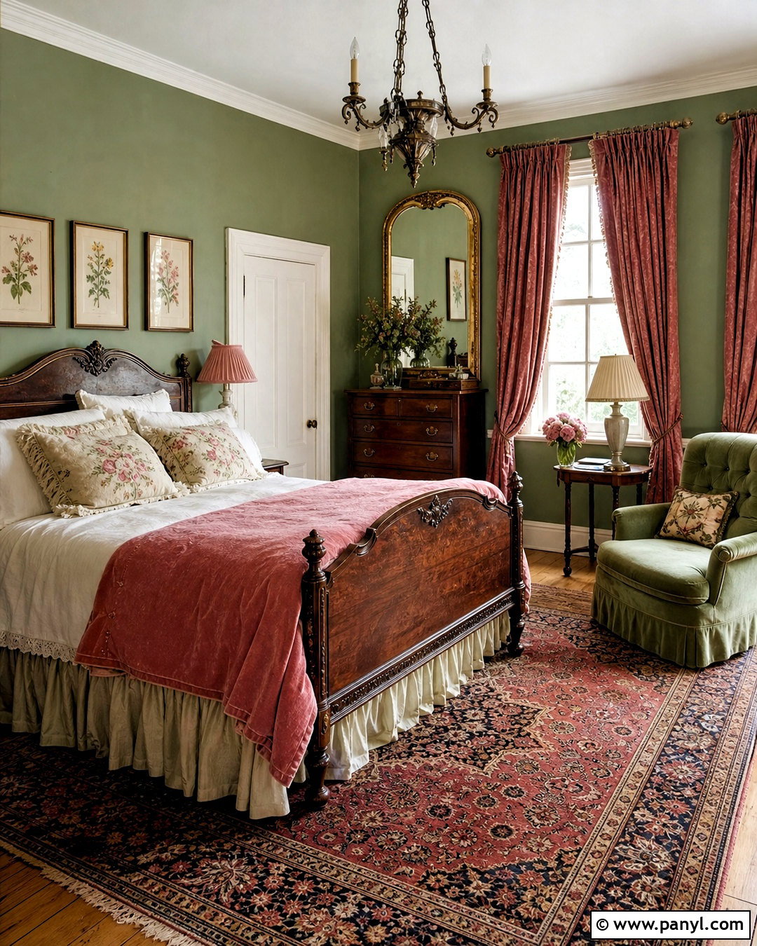 Green And Pink Vintage Bedroom - 20 green room aesthetic ideas