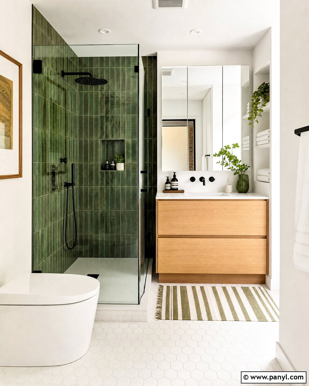 Green And White Bathroom - 20 green rooms ideas