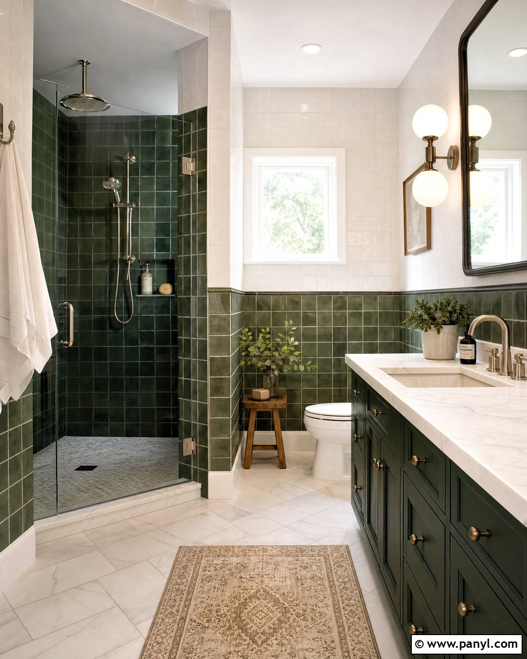 Green And White Bathroom Tile - 20 green accent bathroom ideas