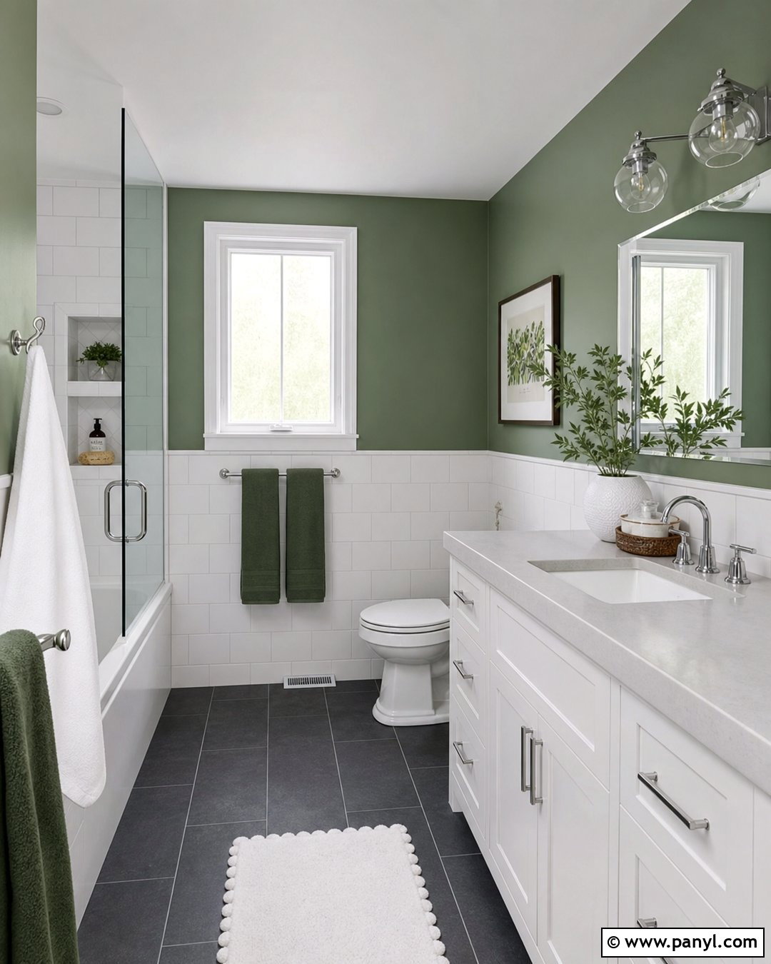 Green And White Bathroom Walls - 35 Green Bathroom Walls