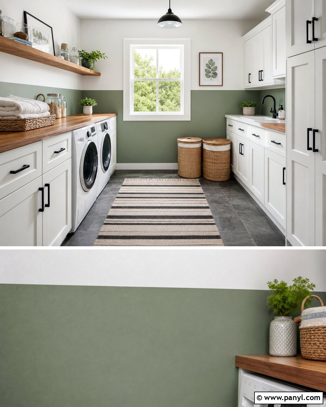 Green And White Laundry Room Wall - 25 Half Green Half White Wall Ideas