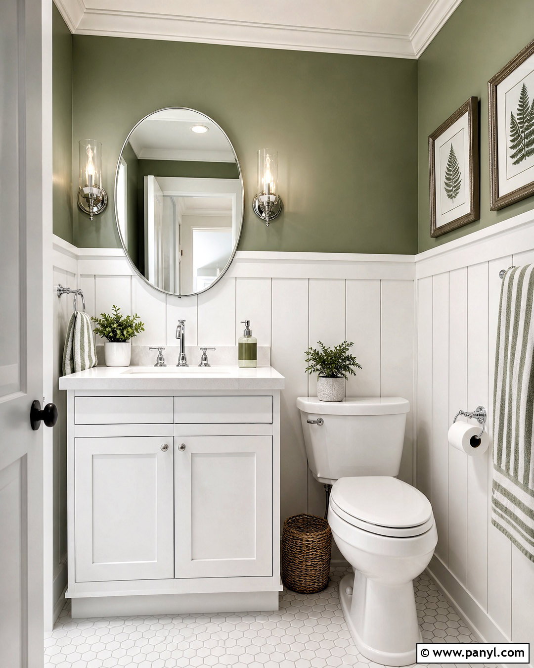 Green And White Powder Room - 20 green powder room ideas