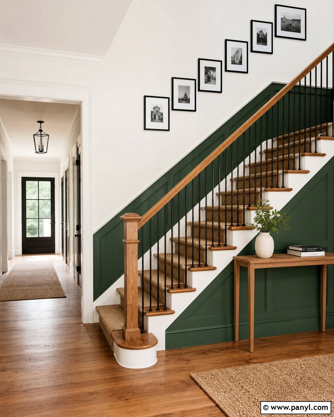 Green And White Staircase Walls - 30 Green And White Walls