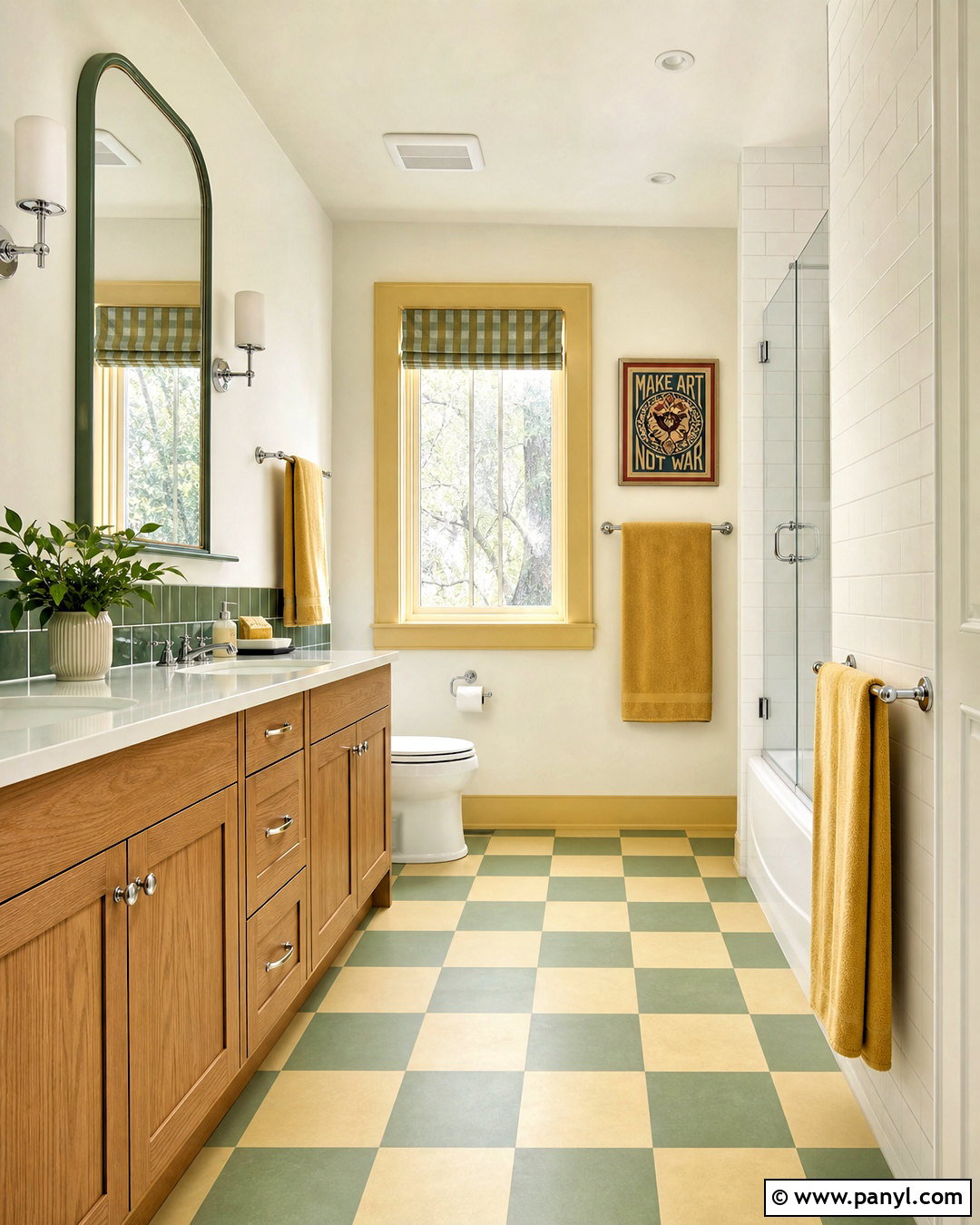Green And Yellow Checkerboard Bathroom - 20 green and yellow bathroom ideas