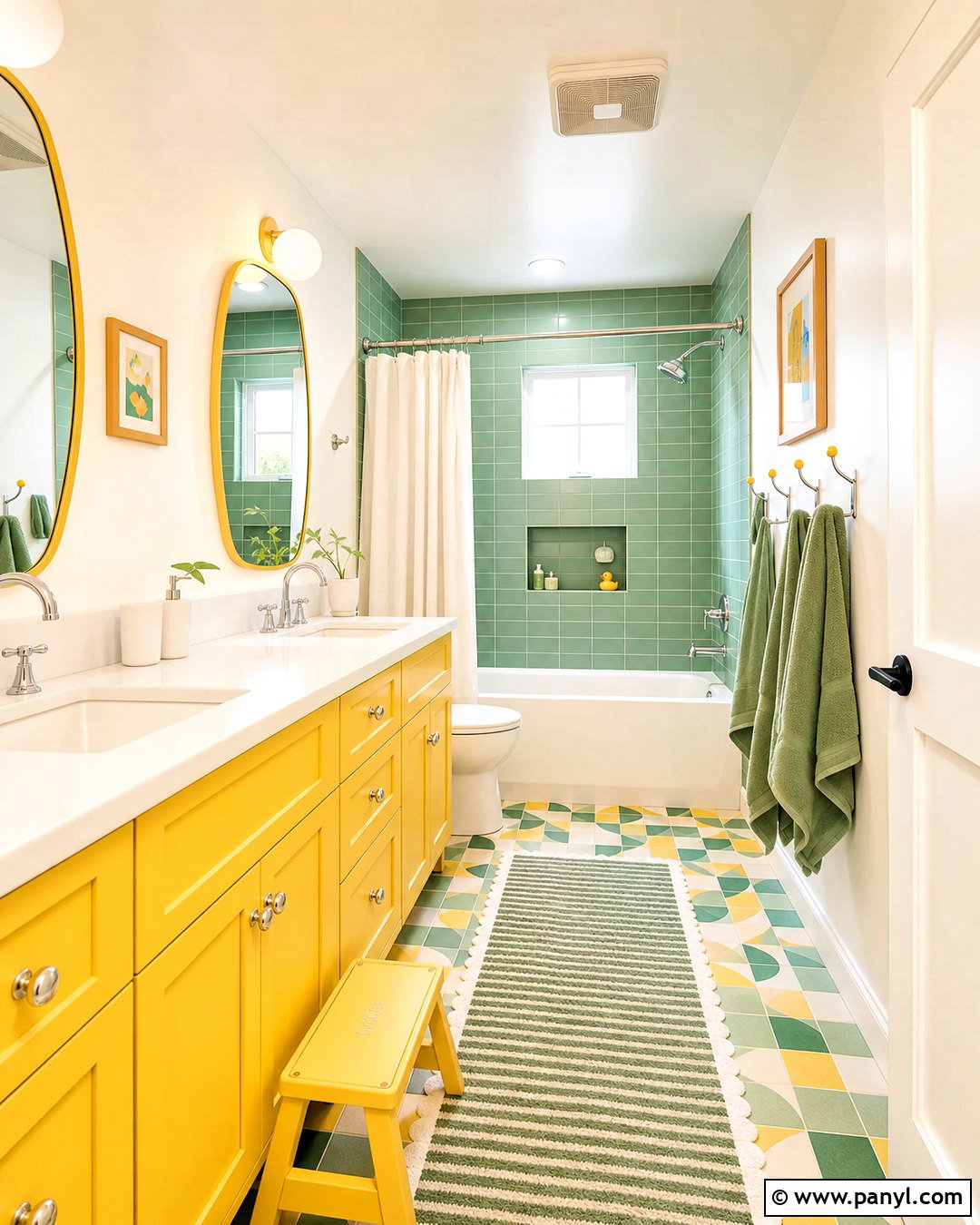 Green And Yellow Kids Bathroom - 20 green and yellow bathroom ideas
