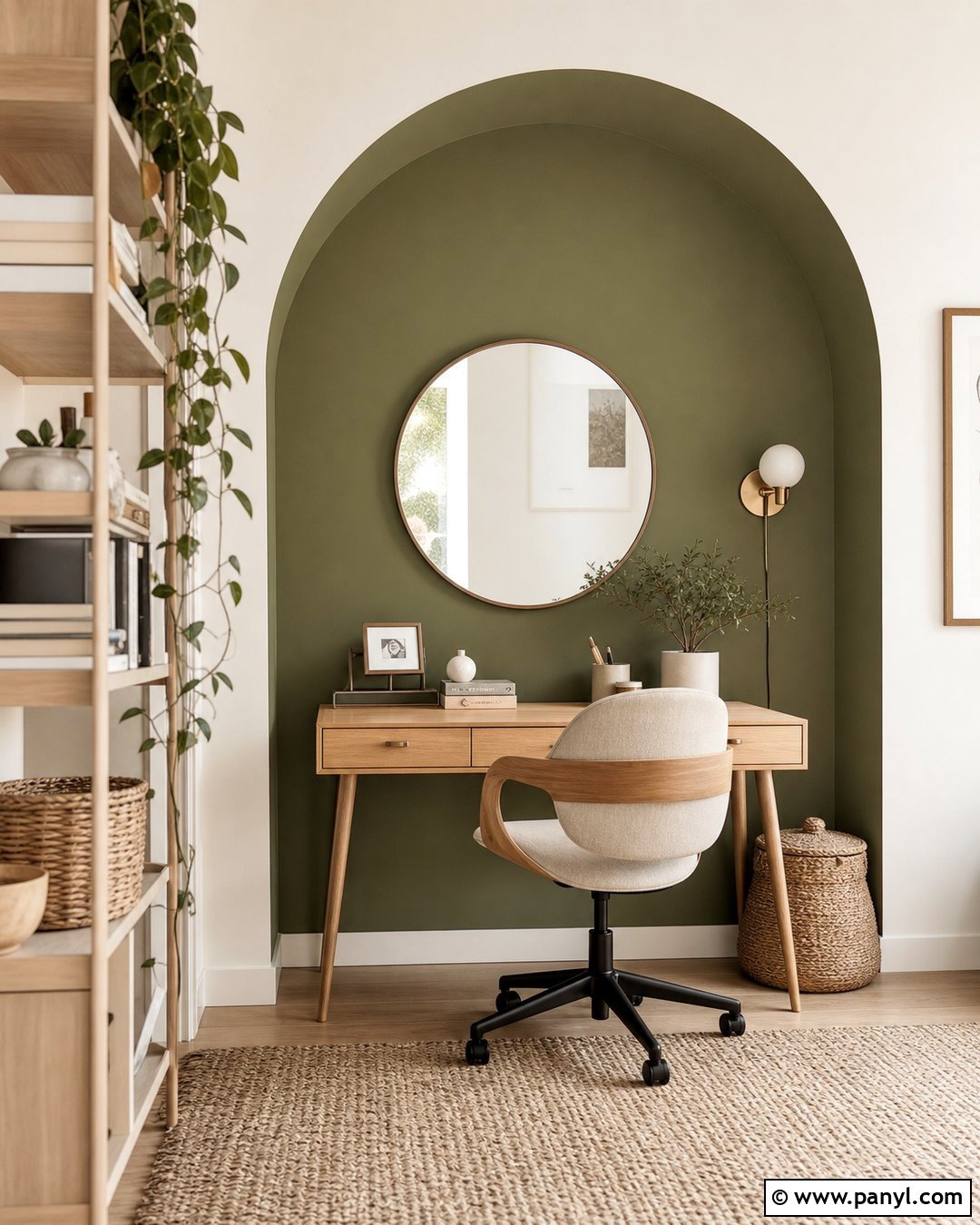 Green Arch Accent Wall - 50 green accent wall ideas