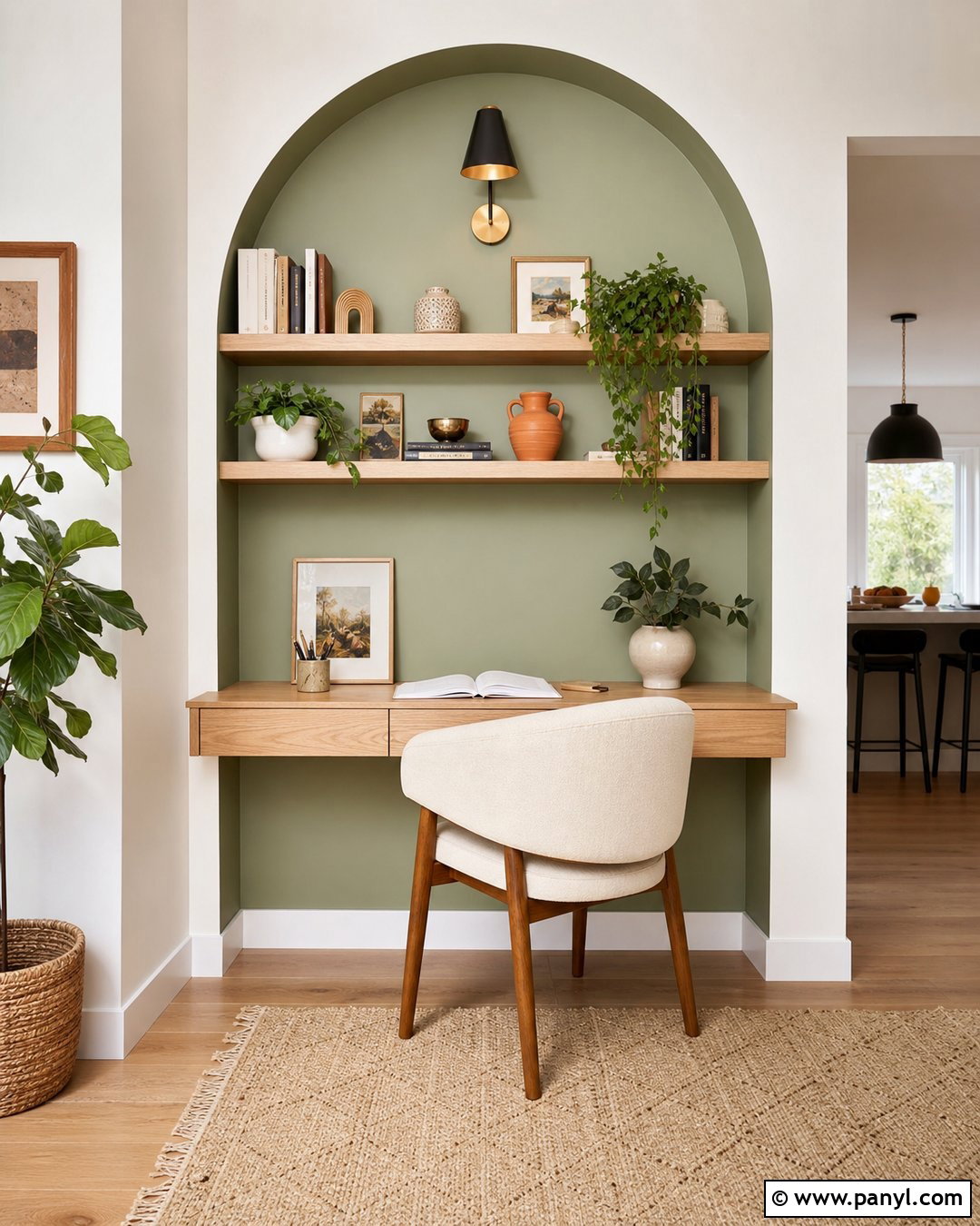 Green Arch Accent Wall - 35 green accent walls