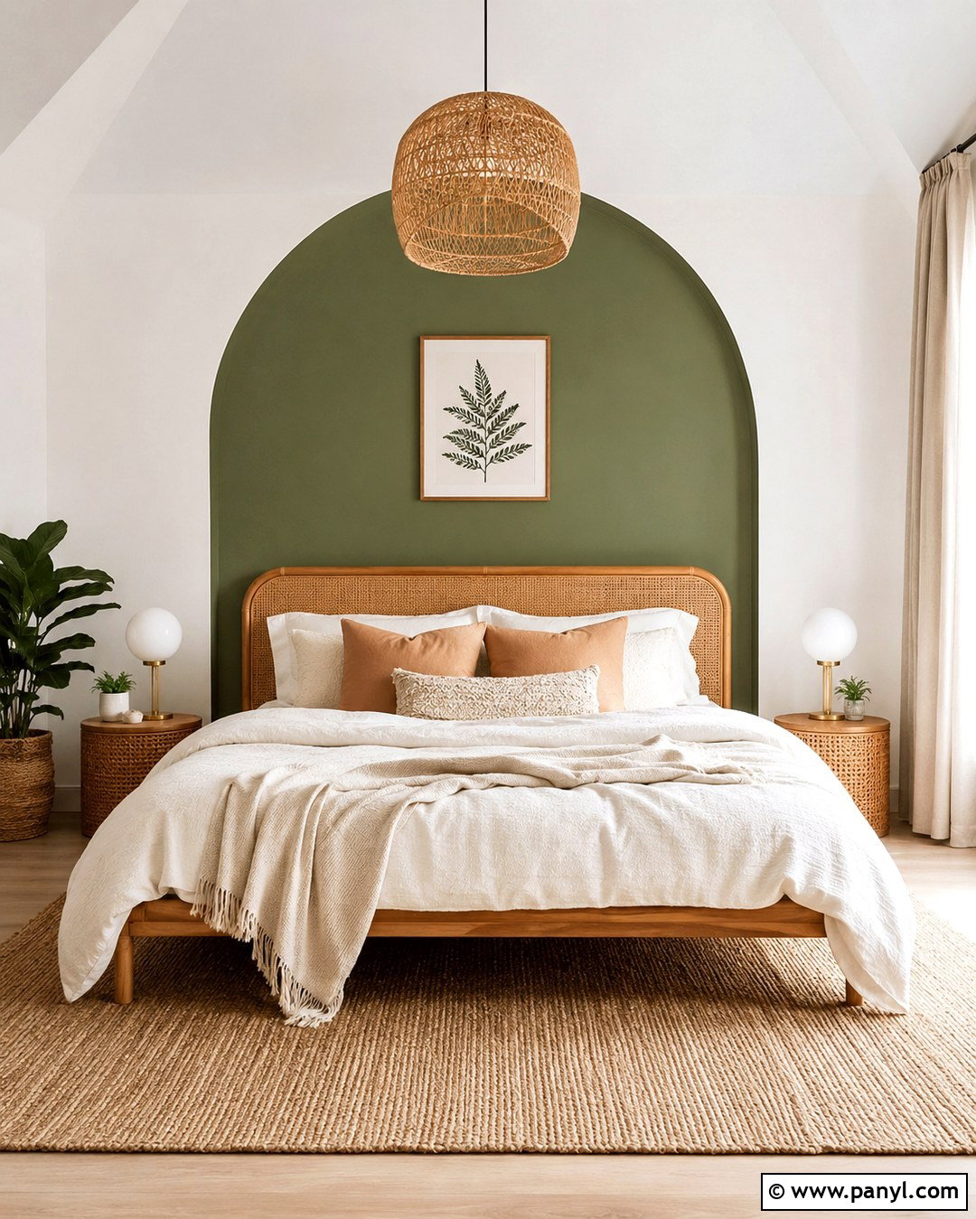 Green Arch Headboard Wall - 20 Green Headboard Wall Ideas