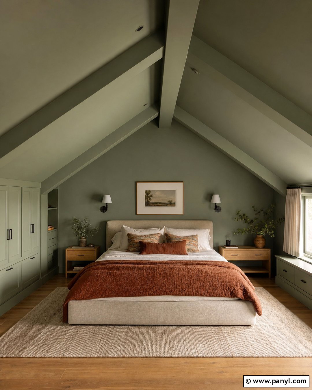 Green Attic Bedroom Walls And Ceiling - 30 green walls and ceiling ideas
