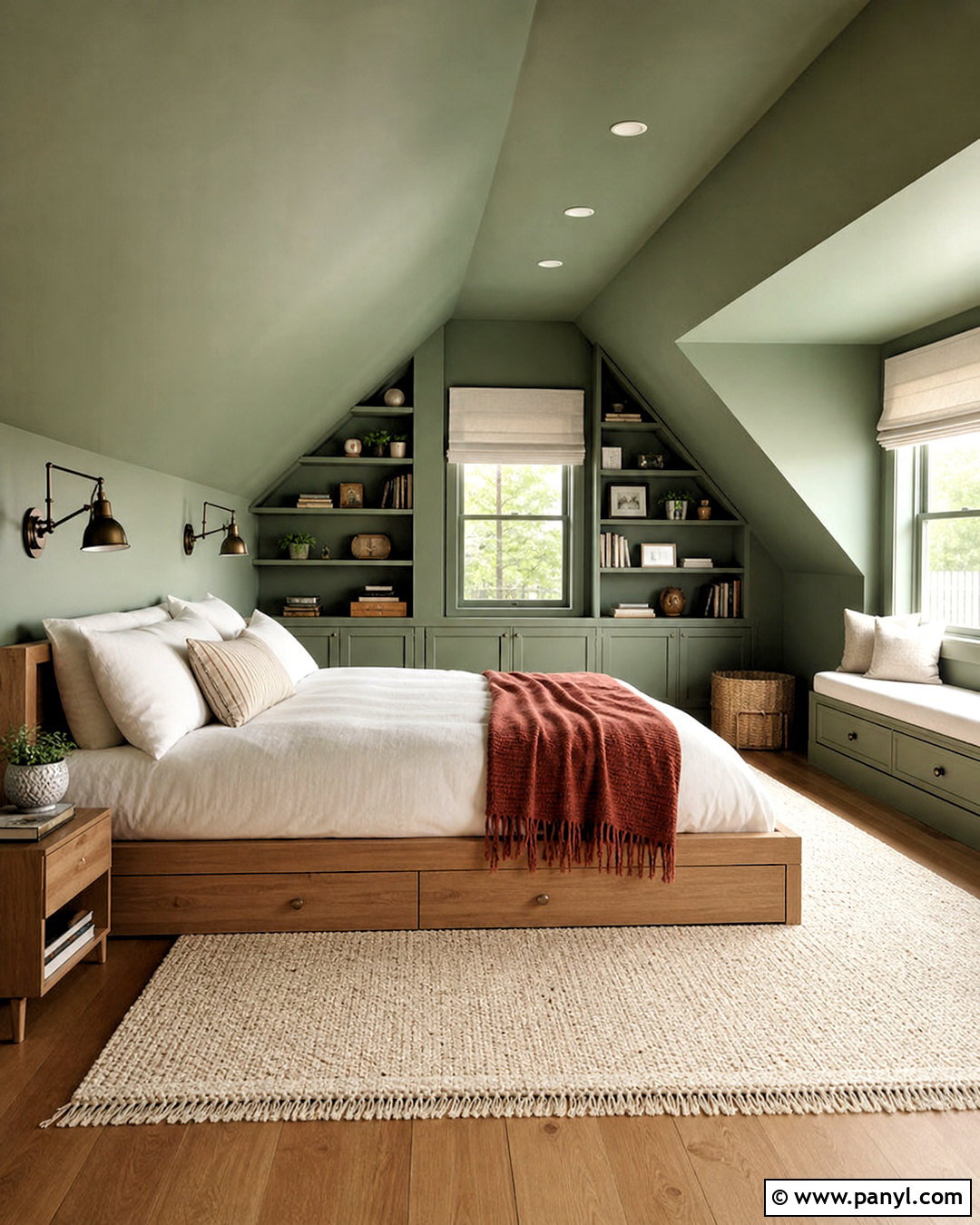 Green Attic Ceiling Bedroom - 20 green ceiling bedroom ideas