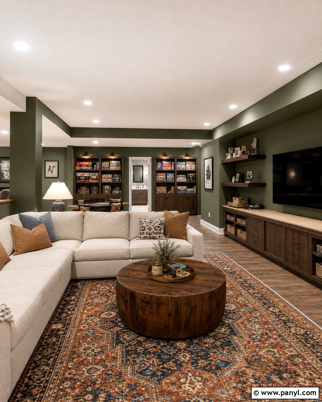 Green Basement Family Room Walls - 50 green walls