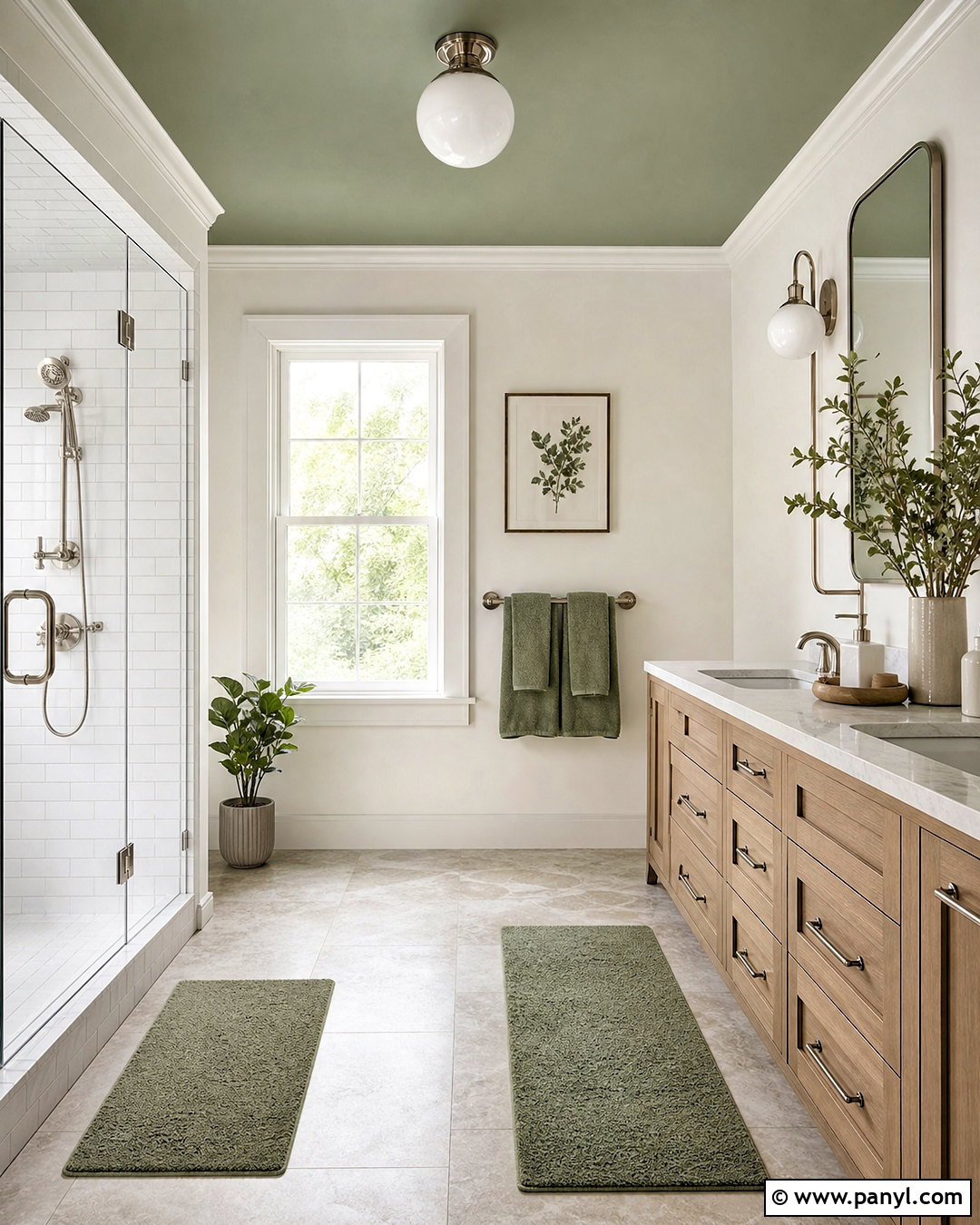 Green Bathroom Ceiling - 20 green accent bathroom ideas