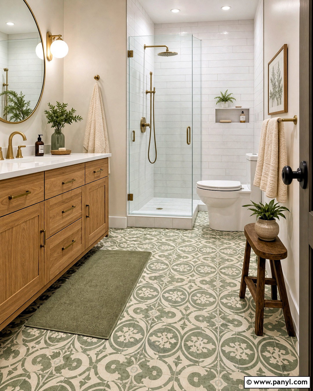 Green Bathroom Floor Tile - 20 green accent bathroom ideas