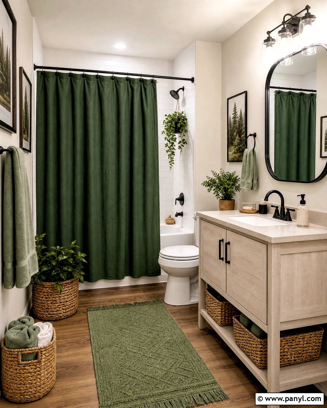 Green Bathroom Shower Curtain - 20 green accent bathroom ideas