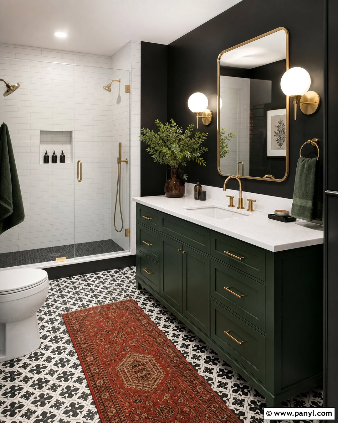 Green Bathroom Vanity With Black Wall - 20 Modern Bathroom Vanity With Black Wall Ideas