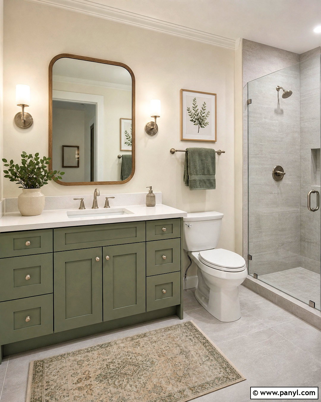 Green Bathroom Vanity With Neutral Walls - 20 safe green bathroom ideas
