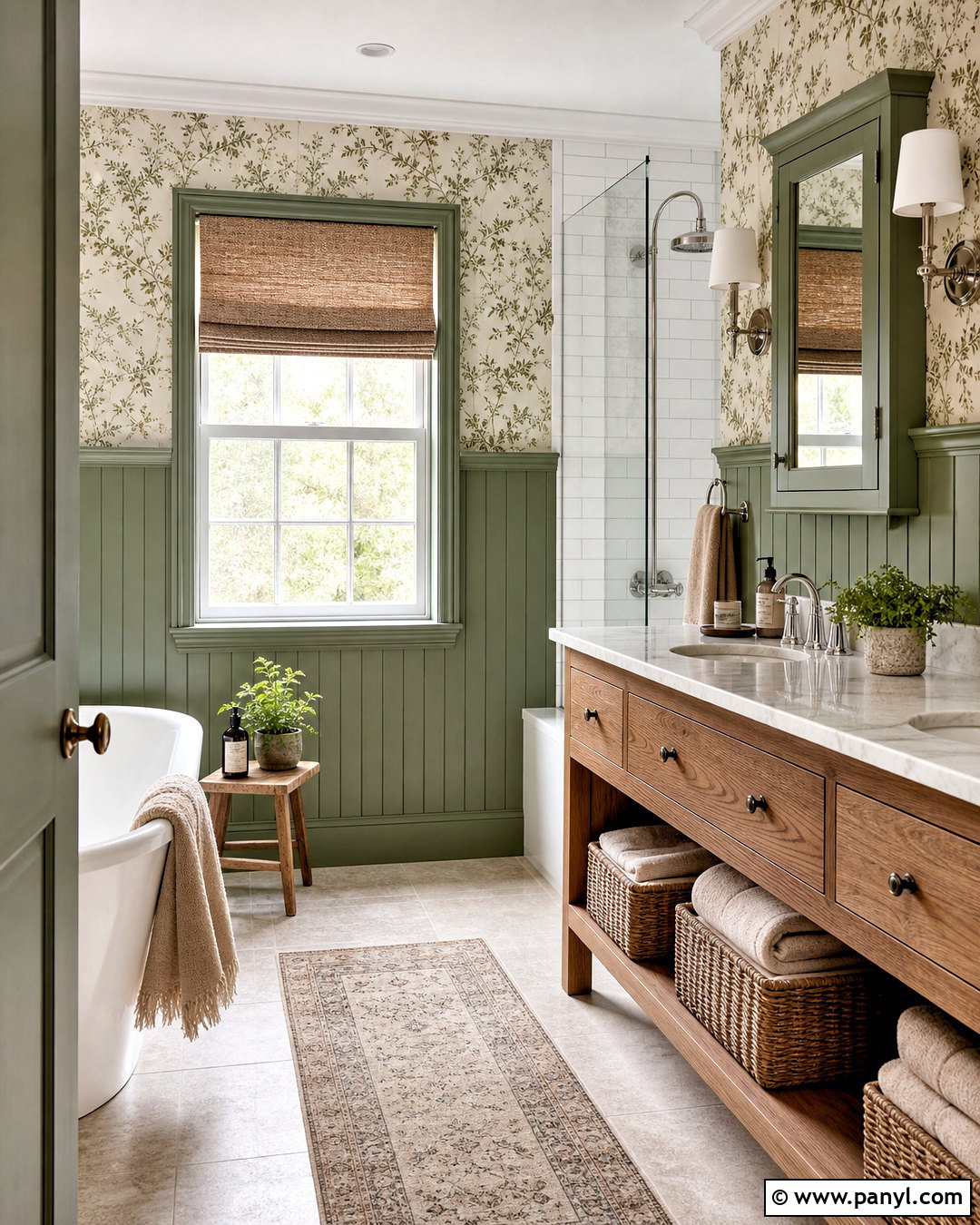 Green Bathroom Wainscoting - 20 green bathroom inspiration ideas