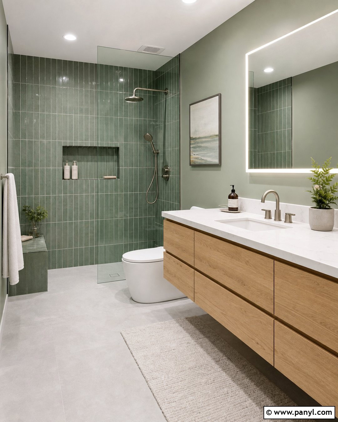 35 Bathroom Green Walls Ideas for a Fresh, Spa-Like Look
