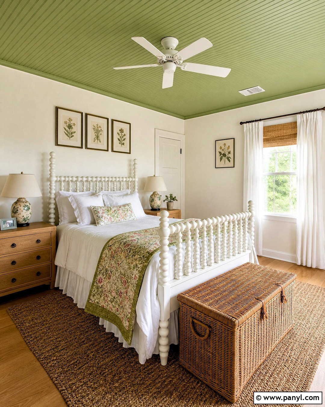 Green Beadboard Ceiling Bedroom - 20 green ceiling bedroom ideas