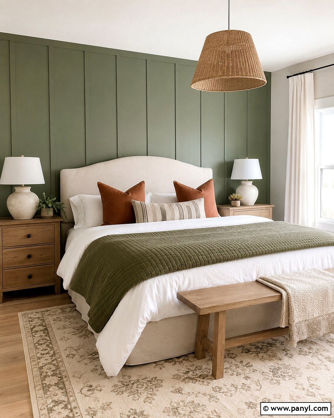 Green Board And Batten Headboard Wall - 20 Green Headboard Wall Ideas