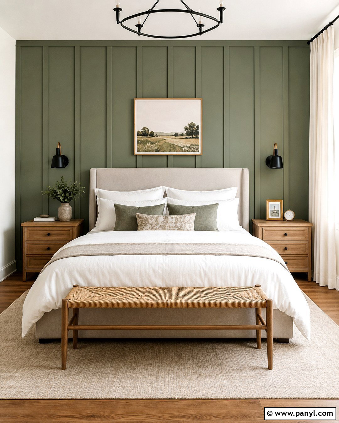 Green Board And Batten Wall - 20 Green Contrast Wall Ideas