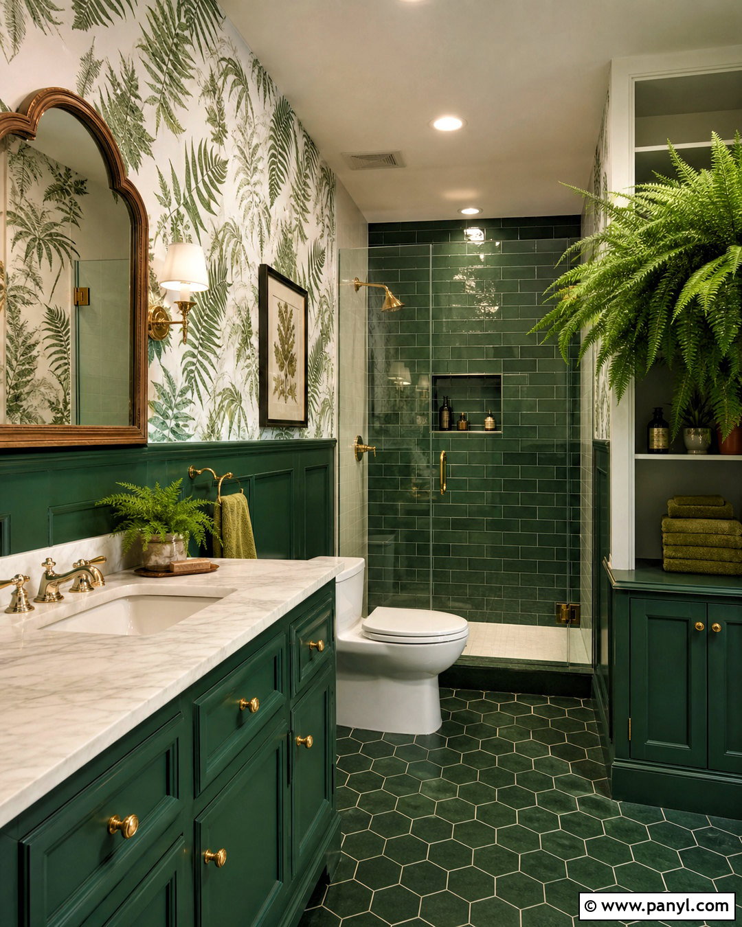 Green Botanical Bathroom - 20 all green bathroom ideas