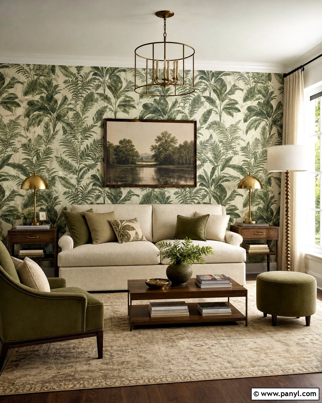 Green Botanical Wallpaper Wall - 20 green wall aesthetic ideas