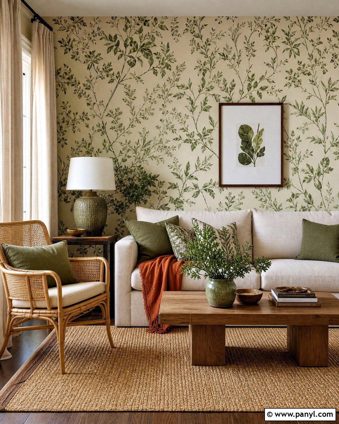 Green Botanical Wallpaper Wall - 20 green wall ideas