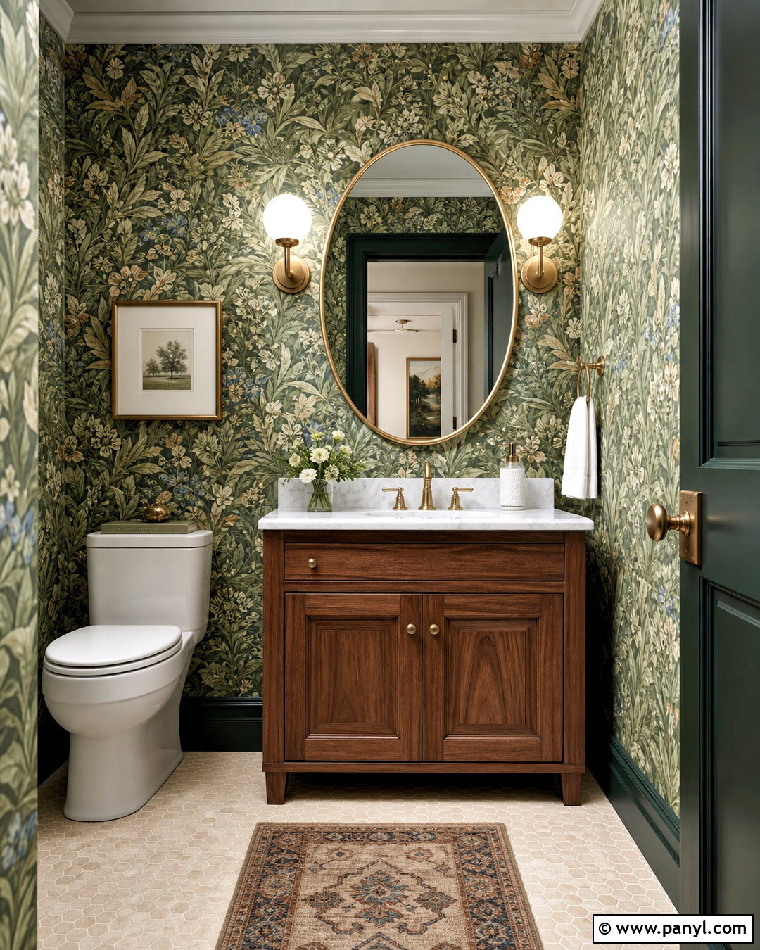Green Botanical Wallpaper Wall - 20 green wall interior design ideas