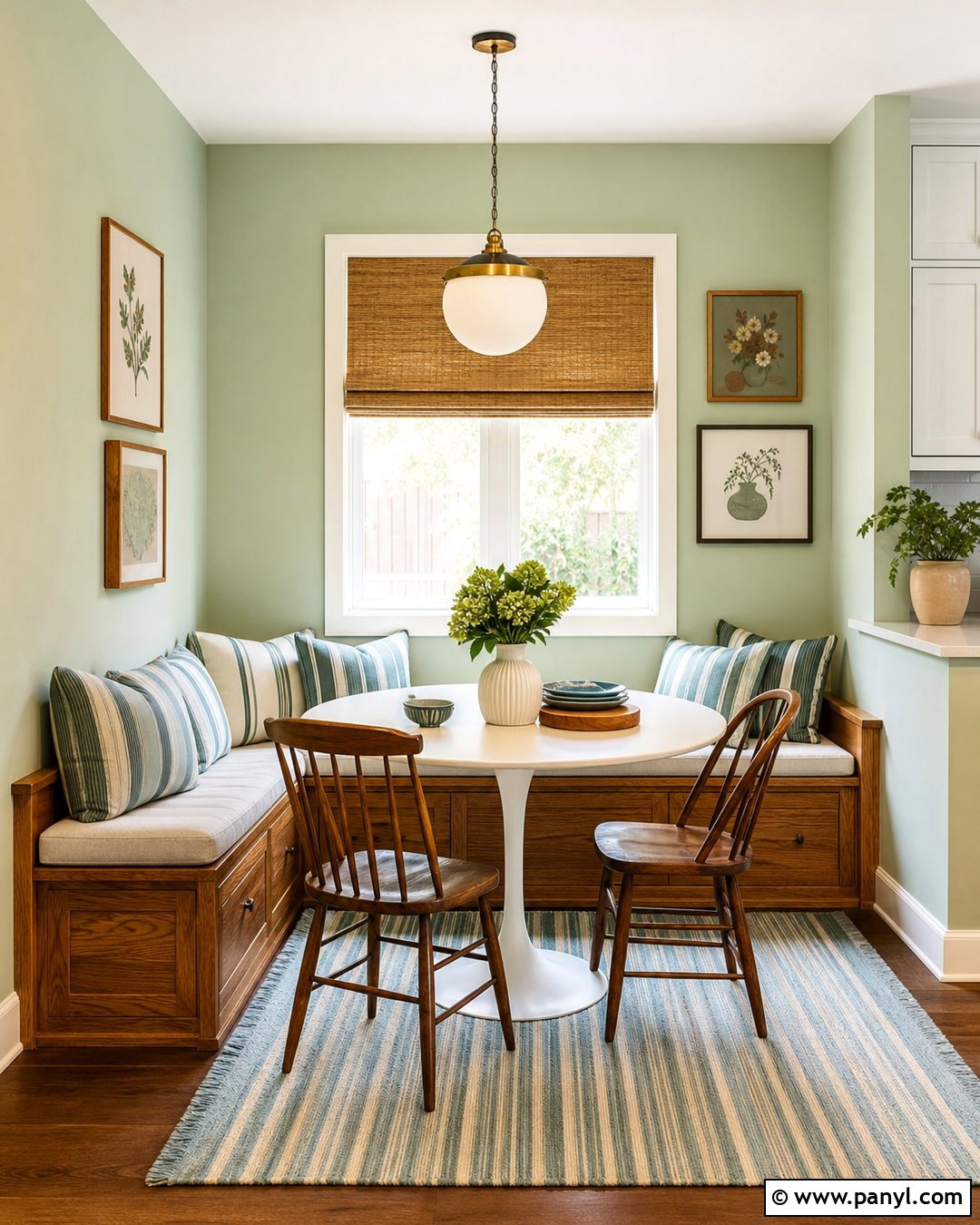 Green Breakfast Nook Walls - 45 green painted walls