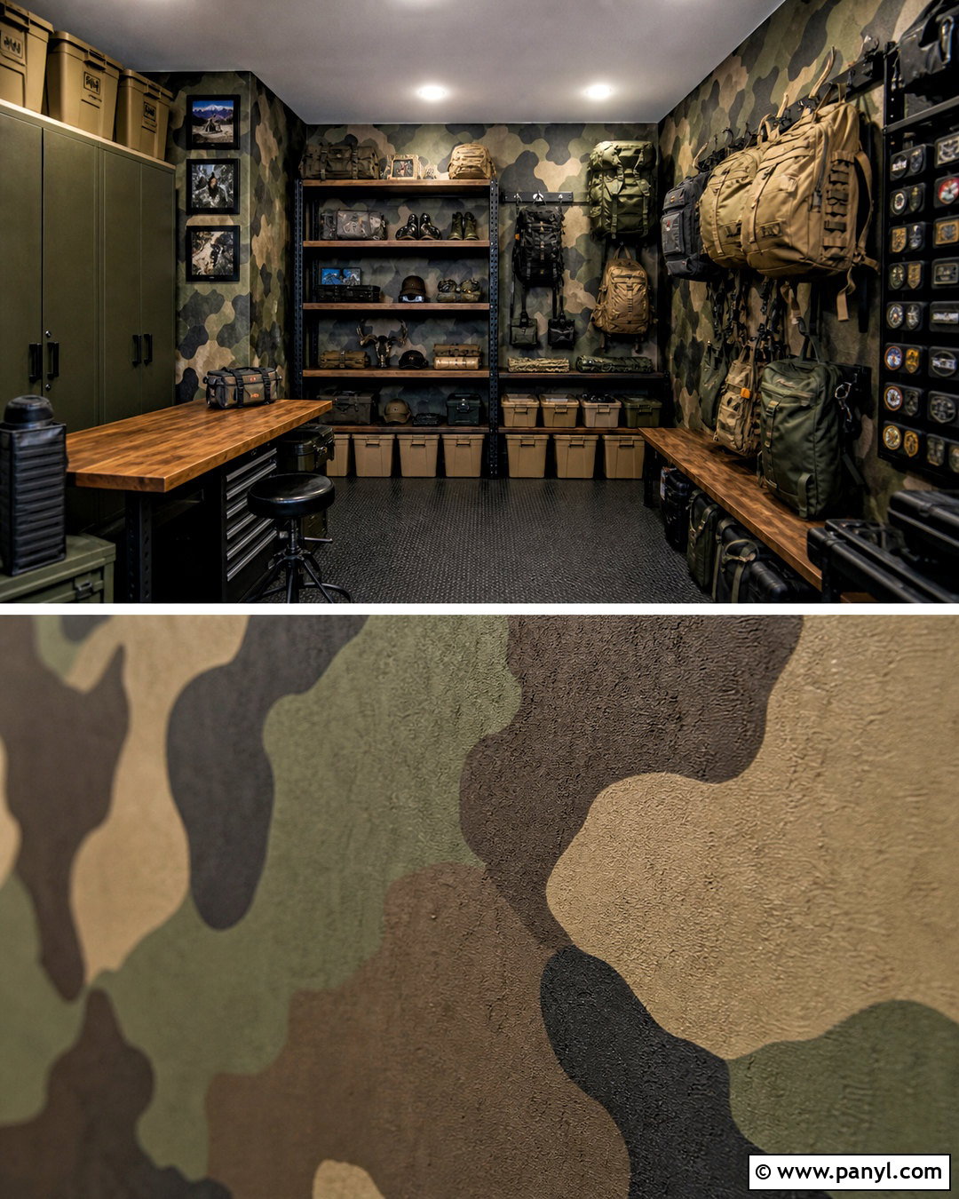 Green Camouflage Garage Wallpaper - 20 garage wallpaper ideas