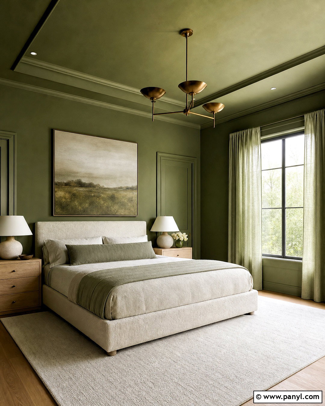 Green Ceiling And Walls - 20 green wall painting ideas