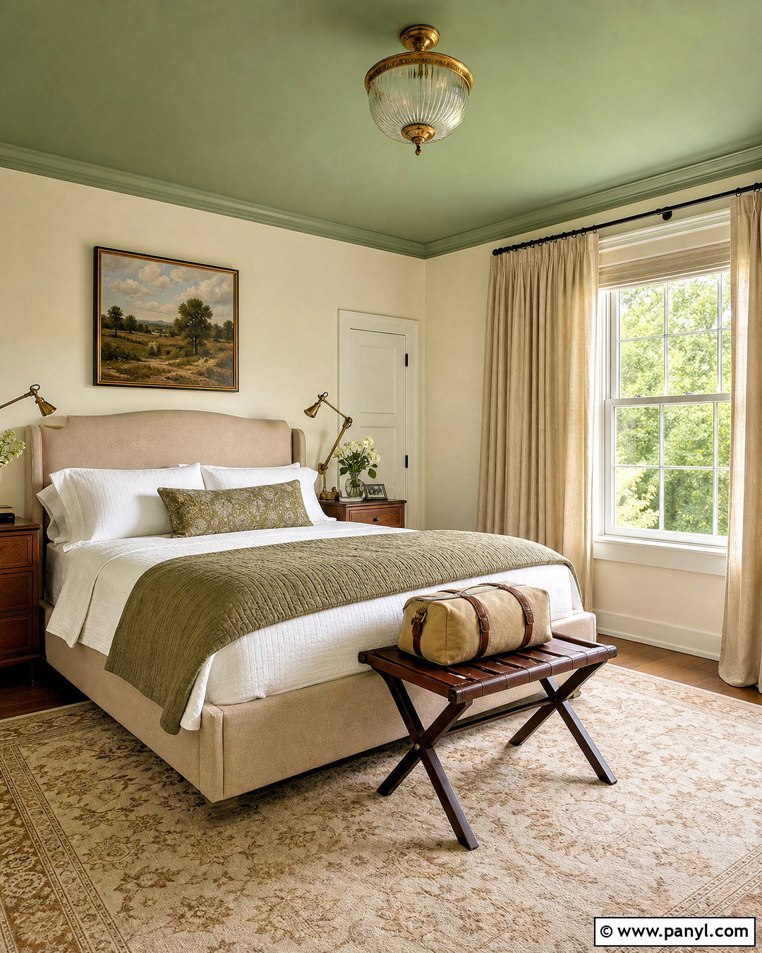 Green Ceiling Guest Bedroom - 20 green ceiling bedroom ideas
