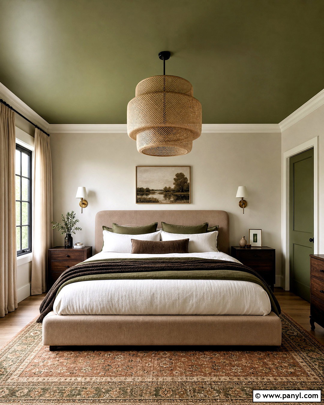 Green Ceiling With Beige Walls - 20 green ceiling bedroom ideas